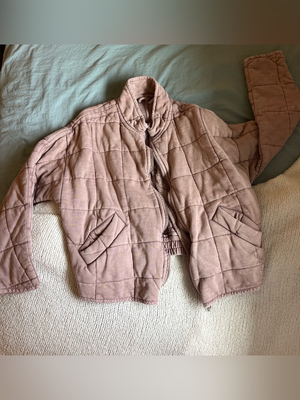 Free People Dusty Mauve Quilted Jacket